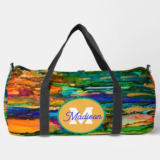Mooie monogrammed duffel tas (Voorkant)