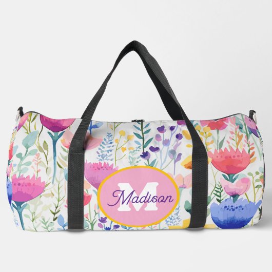 Mooie monogrammed duffel tas (Voorkant)