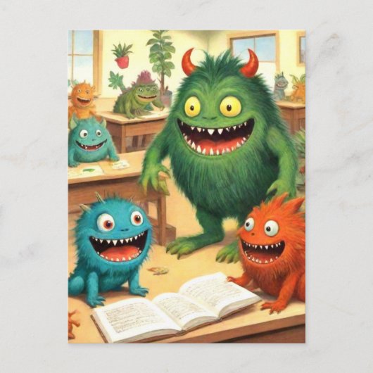 Mooie Monsterschool Ansichtkaart Briefkaart (Voorkant)