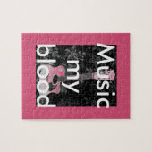 Mooie mooie Afrikaanse Gitaar Grijswaarden Motief  Legpuzzel (Horizontaal)