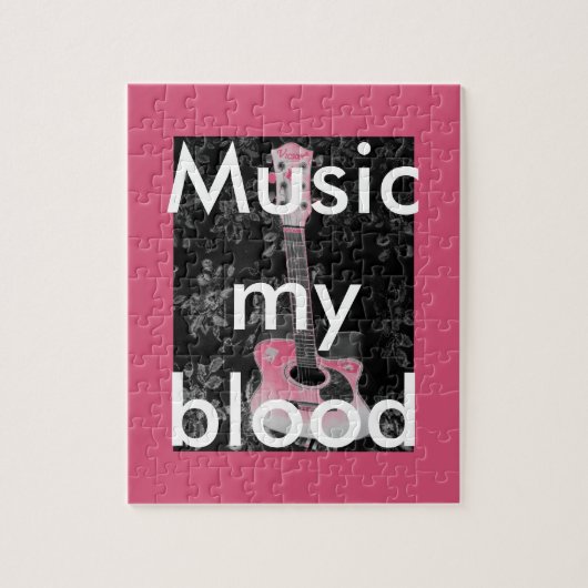 Mooie mooie Afrikaanse Gitaar Grijswaarden Motief  Legpuzzel (Verticaal)