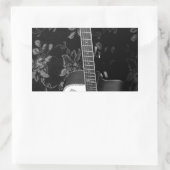 Mooie mooie Afrikaanse Gitaar Grijswaarden Motief Rechthoekige Sticker (Tas)