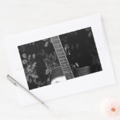 Mooie mooie Afrikaanse Gitaar Grijswaarden Motief Rechthoekige Sticker (Envelop)