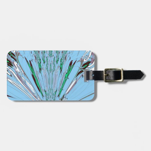 Mooie mooie Aqua Blue Amazing Floral Motive Art Bagagelabel (Voorkant horizontaal)