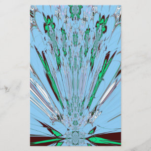 Mooie mooie Aqua Blue Amazing Floral Motive Art Briefpapier