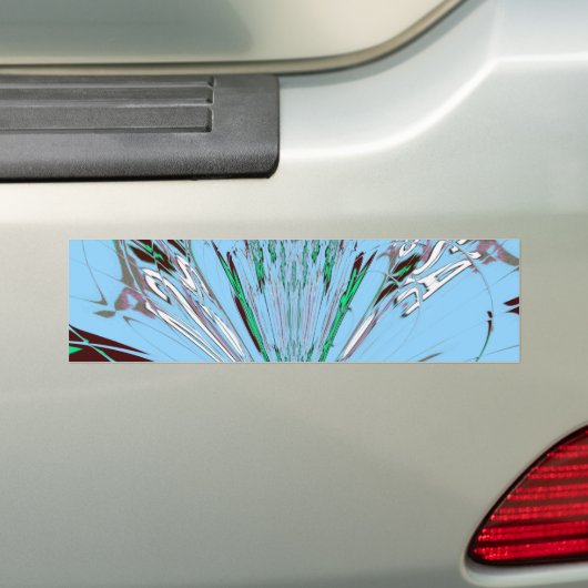 Mooie mooie Aqua Blue Amazing Floral Motive Art Bumpersticker (Op auto)