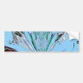 Mooie mooie Aqua Blue Amazing Floral Motive Art Bumpersticker (Voorkant)