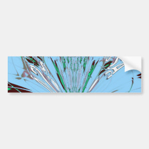Mooie mooie Aqua Blue Amazing Floral Motive Art Bumpersticker