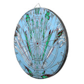 Mooie mooie Aqua Blue Amazing Floral Motive Art Dartbord (Voorkant Rechts)