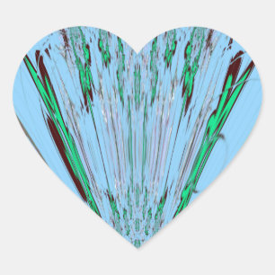 Mooie mooie Aqua Blue Amazing Floral Motive Art Hart Sticker