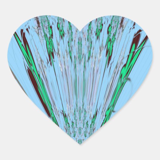 Mooie mooie Aqua Blue Amazing Floral Motive Art Hart Sticker (Voorkant)
