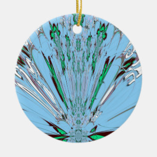 Mooie mooie Aqua Blue Amazing Floral Motive Art Keramisch Ornament