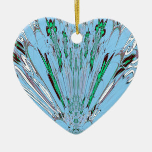 Mooie mooie Aqua Blue Amazing Floral Motive Art Keramisch Ornament