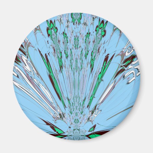Mooie mooie Aqua Blue Amazing Floral Motive Art Magneet (Voorkant)