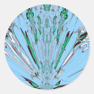 Mooie mooie Aqua Blue Amazing Floral Motive Art Ronde Sticker