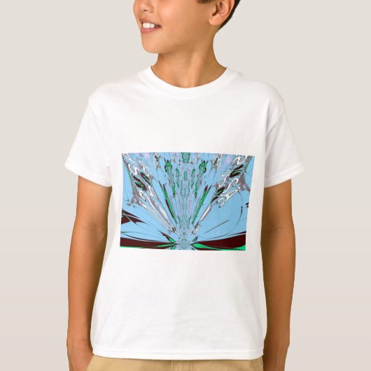 Mooie mooie Aqua Blue Amazing Floral Motive Art T-shirt (Voorkant)