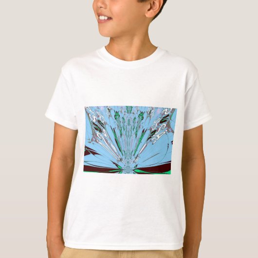 Mooie mooie Aqua Blue Amazing Floral Motive Art T-shirt (Voorkant)