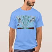 Mooie mooie Aqua Blue Amazing Floral Motive Art T-shirt (Voorkant)