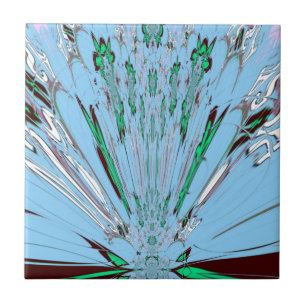 Mooie mooie Aqua Blue Amazing Floral Motive Art Tegeltje