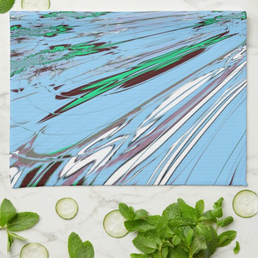 Mooie mooie Aqua Blue Amazing Floral Motive Art Theedoek (Gevouwen)