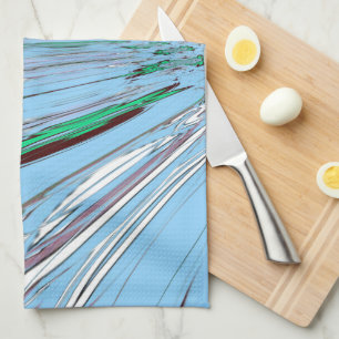 Mooie mooie Aqua Blue Amazing Floral Motive Art Theedoek