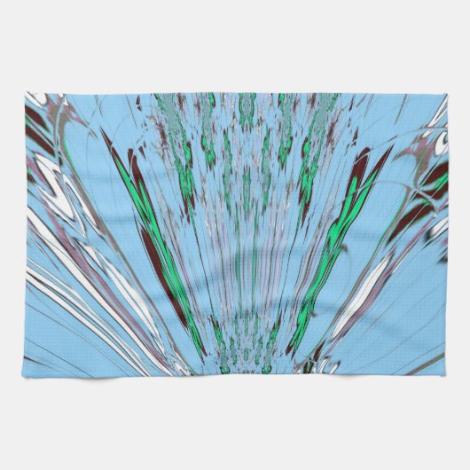 Mooie mooie Aqua Blue Amazing Floral Motive Art Theedoek (Horizontaal)