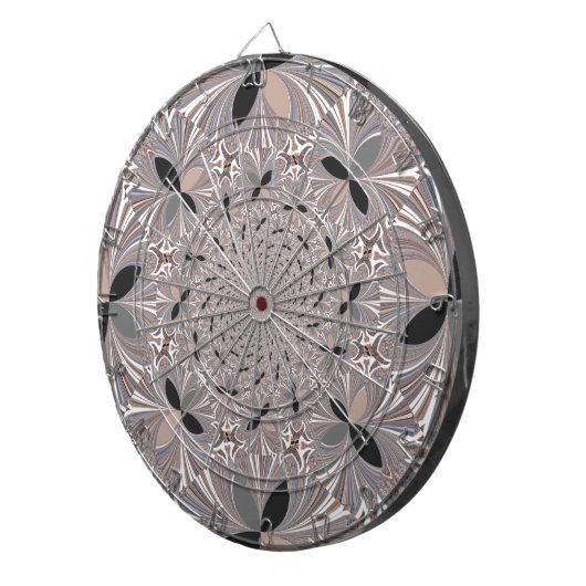 Mooie mooie asgrijze caleidoscoop naadloos dartbord (Voorkant Rechts)