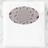 Mooie mooie asgrijze caleidoscoop naadloos ovale sticker (Tas)