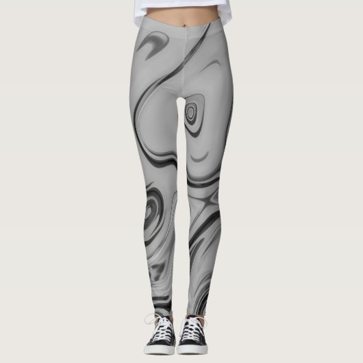 Mooie mooie Ash Grey textuur Kleur Art Print Leggings (Voorkant)