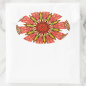 Mooie mooie Aziatische traditionele edgy patroon Ovale Sticker (Tas)