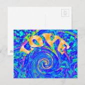 Mooie Mooie Blauwe Liefde Print Flash vectorkunst Briefkaart (Voorkant / Achterkant)