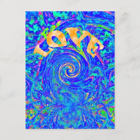 Mooie Mooie Blauwe Liefde Print Flash vectorkunst Briefkaart (Voorkant)