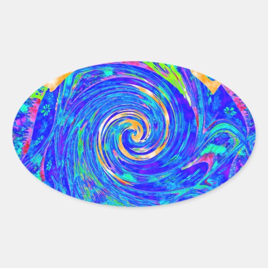 Mooie Mooie Blauwe Liefde Print Flash vectorkunst Ovale Sticker (Voorkant)