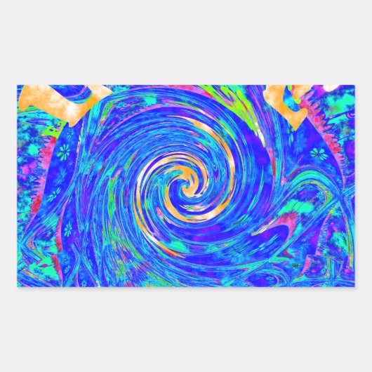 Mooie Mooie Blauwe Liefde Print Flash vectorkunst Rechthoekige Sticker (Voorkant)