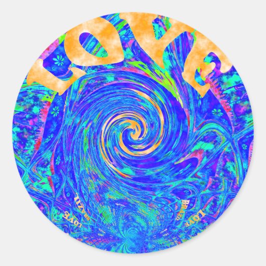 Mooie Mooie Blauwe Liefde Print Flash vectorkunst Ronde Sticker (Voorkant)