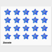 Mooie Mooie Blauwe Liefde Print Flash vectorkunst Ster Sticker (Vel)