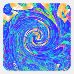 Mooie Mooie Blauwe Liefde Print Flash vectorkunst Vierkante Sticker