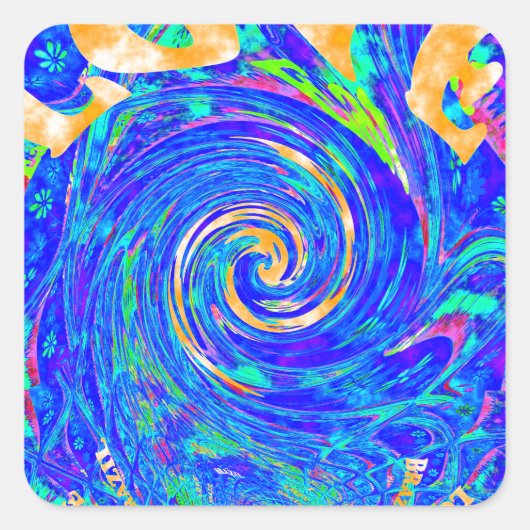 Mooie Mooie Blauwe Liefde Print Flash vectorkunst Vierkante Sticker