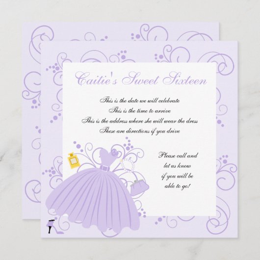 Mooie, mooie dress kaart (Voorkant / Achterkant)