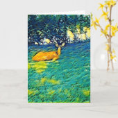 Mooie, mooie droer die op het gras past, blanco kaart (Gele Bloem)