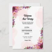 Mooie, mooie florale bruiloft-uitnodigkaart kaart (Voorkant)