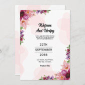 Mooie, mooie florale bruiloft-uitnodigkaart kaart (Voorkant / Achterkant)