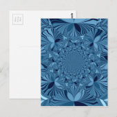 Mooie mooie iriserende blauwe caleidoscoop kunst briefkaart (Voorkant / Achterkant)