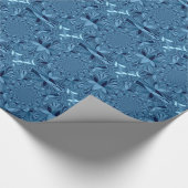 Mooie mooie iriserende blauwe caleidoscoop kunst cadeaupapier (Hoek)