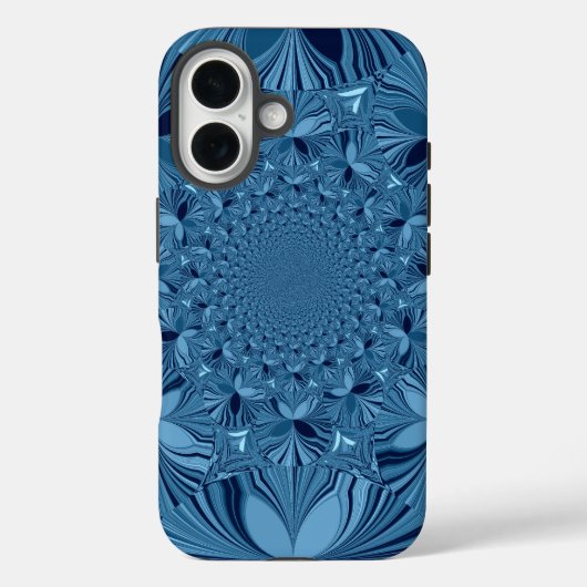Mooie mooie iriserende blauwe caleidoscoop kunst Case-Mate iPhone case (Achterkant)