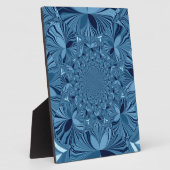 Mooie mooie iriserende blauwe caleidoscoop kunst fotoplaat (Zijkant)