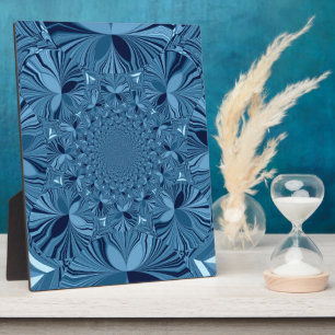 Mooie mooie iriserende blauwe caleidoscoop kunst fotoplaat