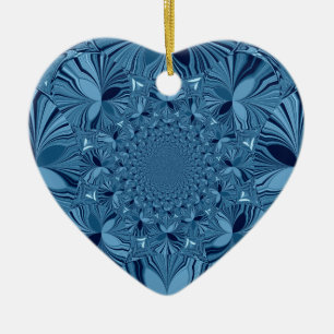 Mooie mooie iriserende blauwe caleidoscoop kunst keramisch ornament