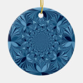 Mooie mooie iriserende blauwe caleidoscoop kunst keramisch ornament (Voorkant)