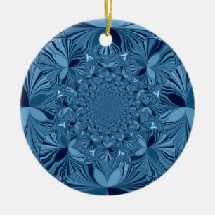 Mooie mooie iriserende blauwe caleidoscoop kunst keramisch ornament